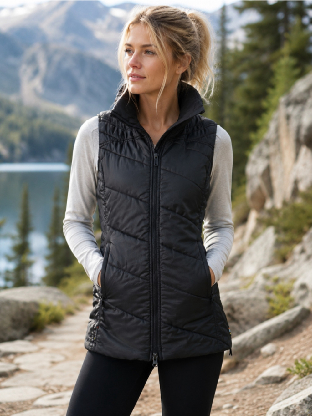 Smartwool Vest Women M Merino Wool Insulated Thermal Cozy Gorpcore Granola Black
